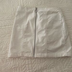 Suede zip up skirt